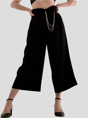 Zara High-Waist Belted Culottes - Size S